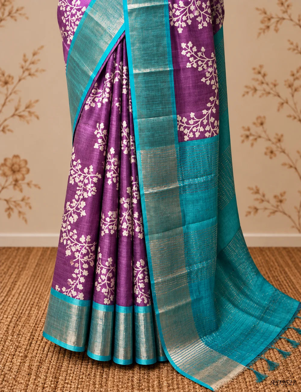 Orchid Purple - Pure Desi Tussar Saree -