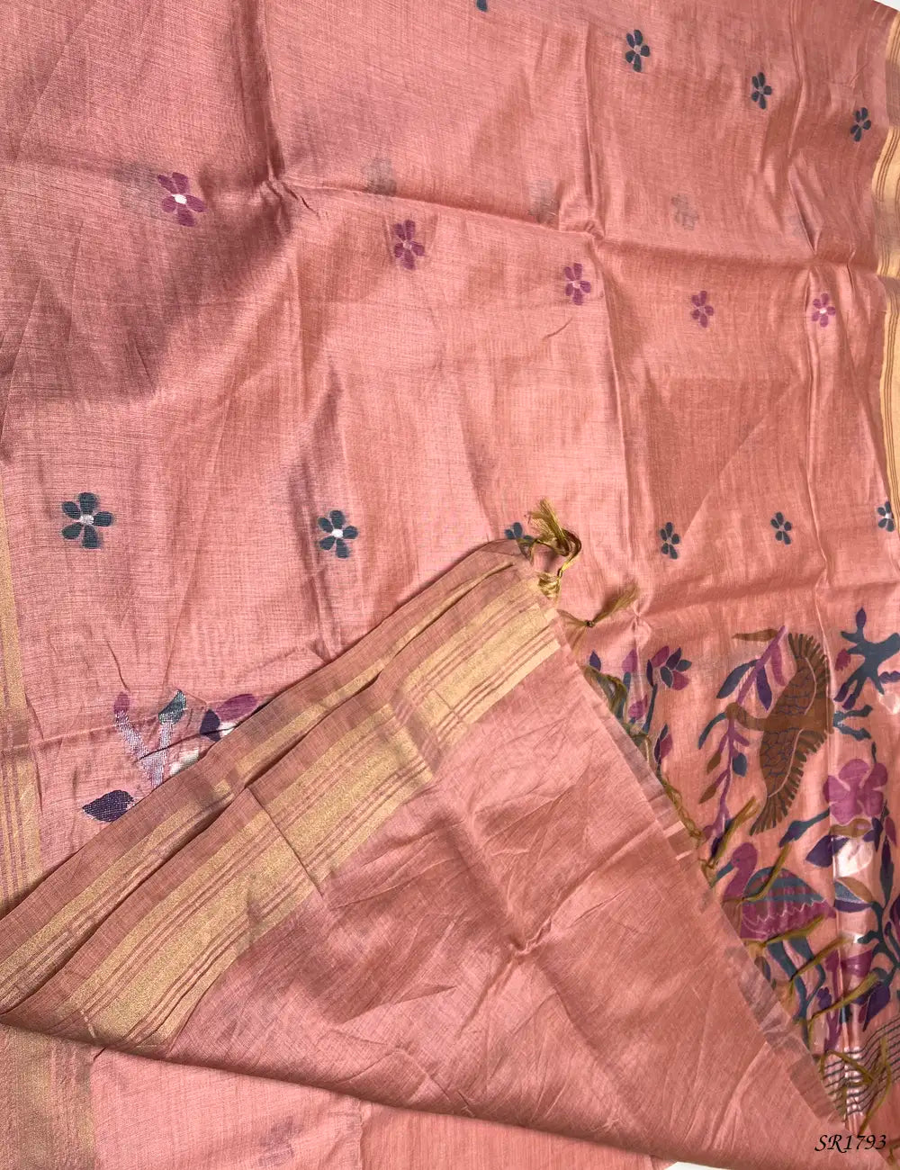 Peach - Jhamthani Saree -