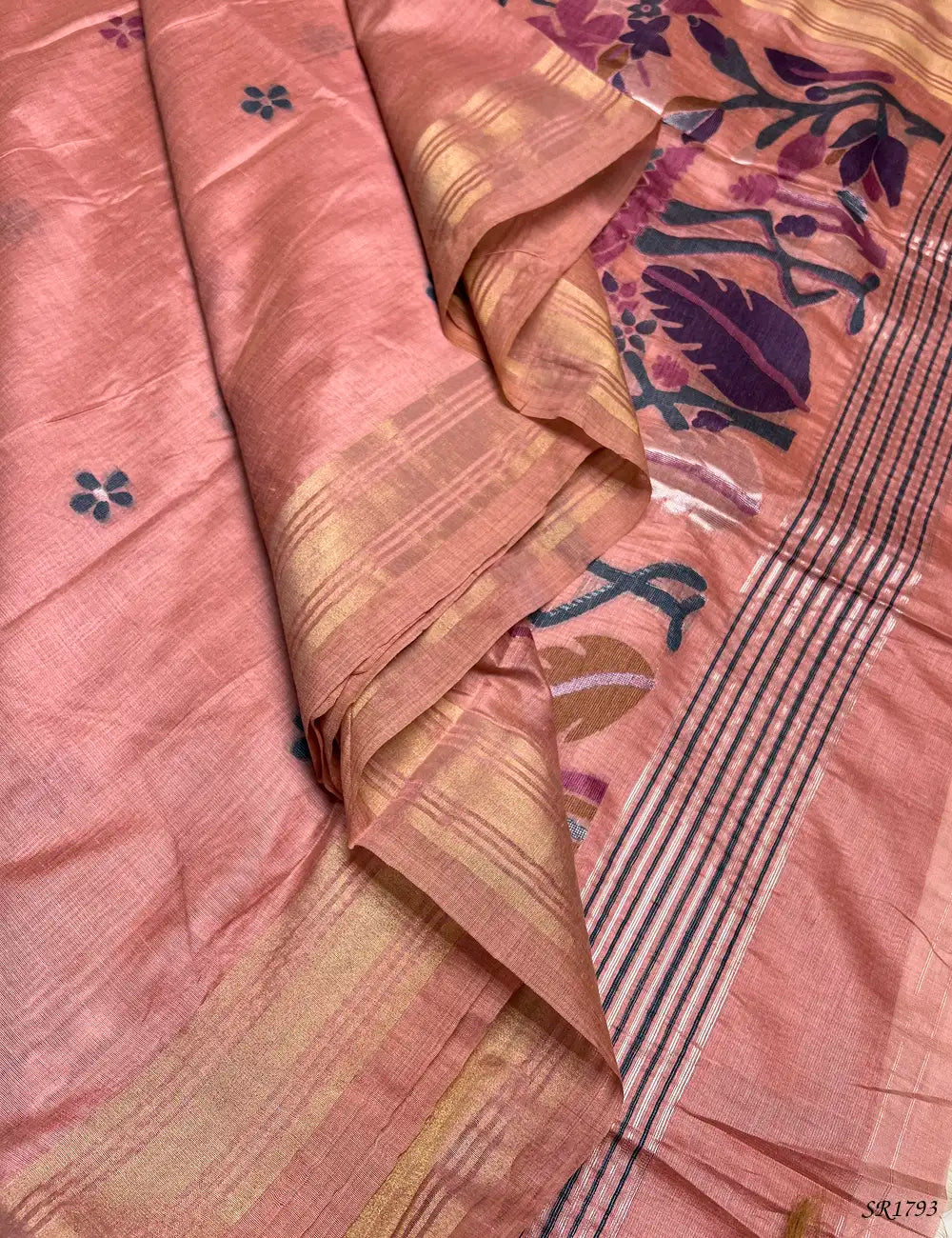 Peach - Jhamthani Saree Front View