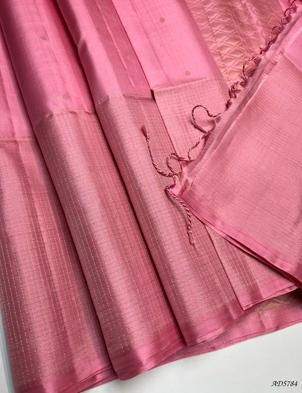Pink - Fancy Border Soft Silk Saree Pallu View