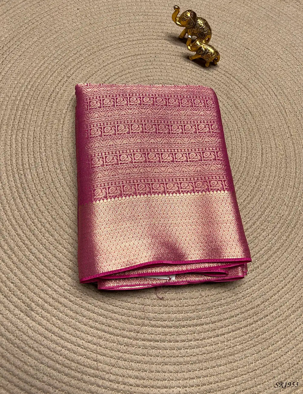 Pink - Georgette Saree Front View