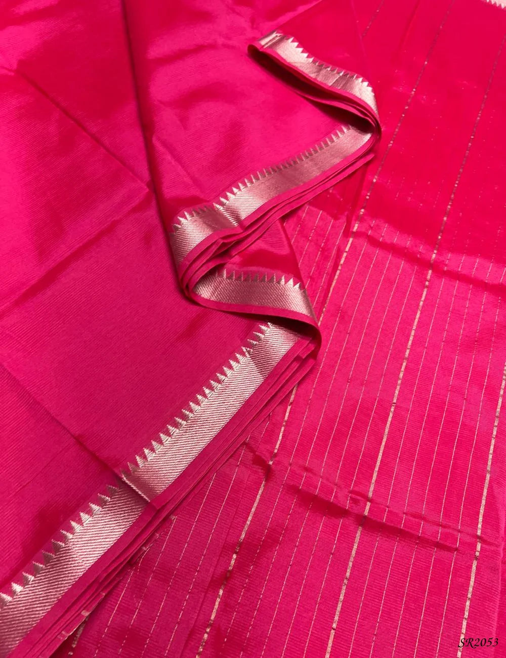 Pink - Mangalagiri Silk Cotton Front View