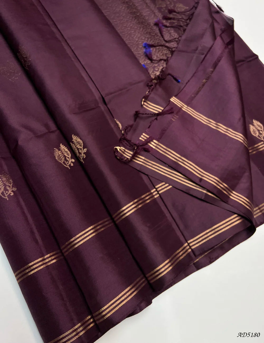 Pink & Plum -  Soft Silk Saree Front View