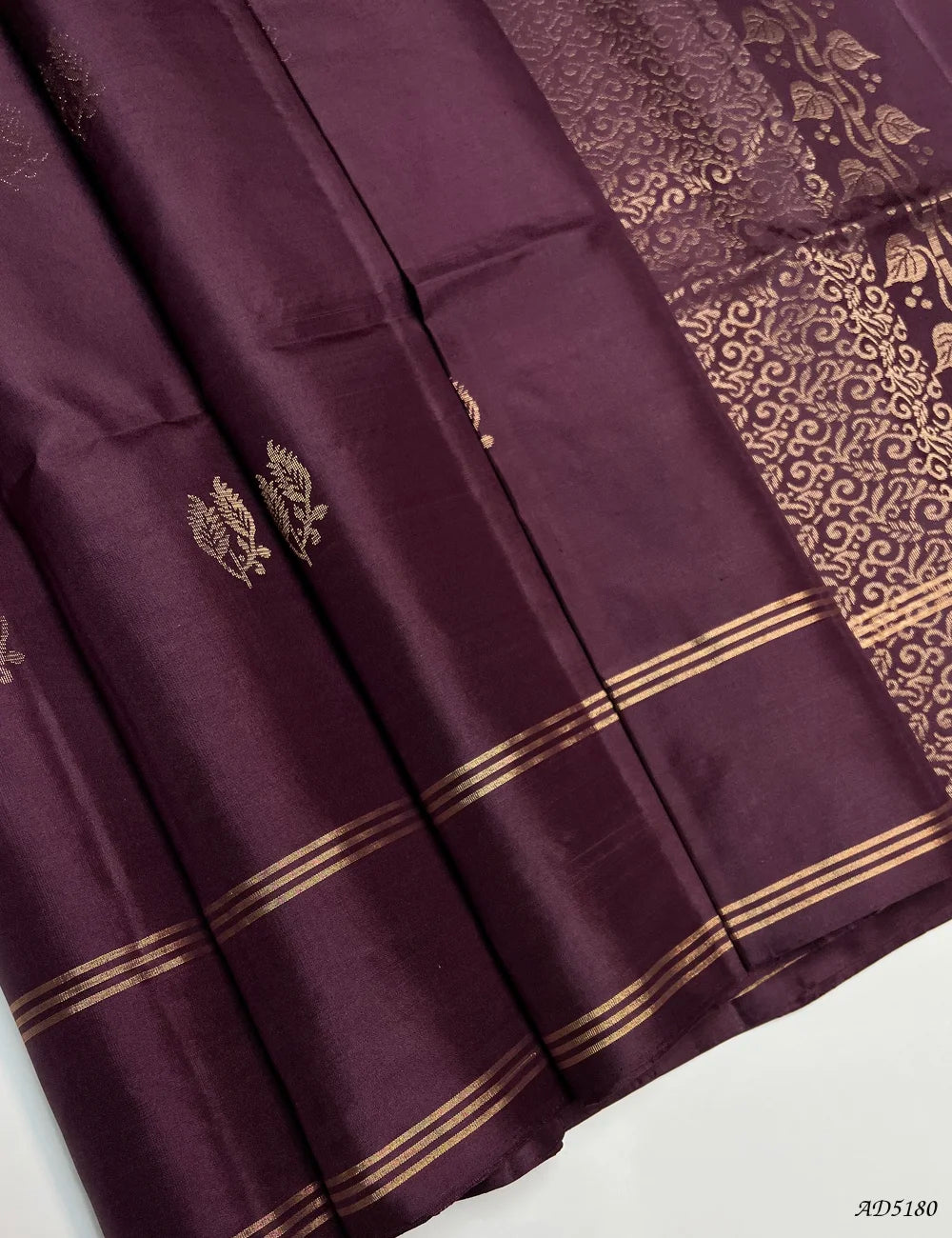 Pink & Plum -  Soft Silk Saree Pallu View