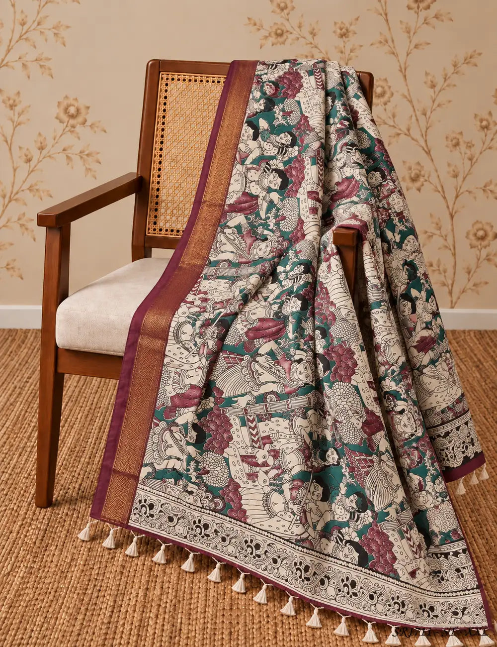 Pink - Raw Silk X KalamKari Stitched Suit 3 Pc Set -