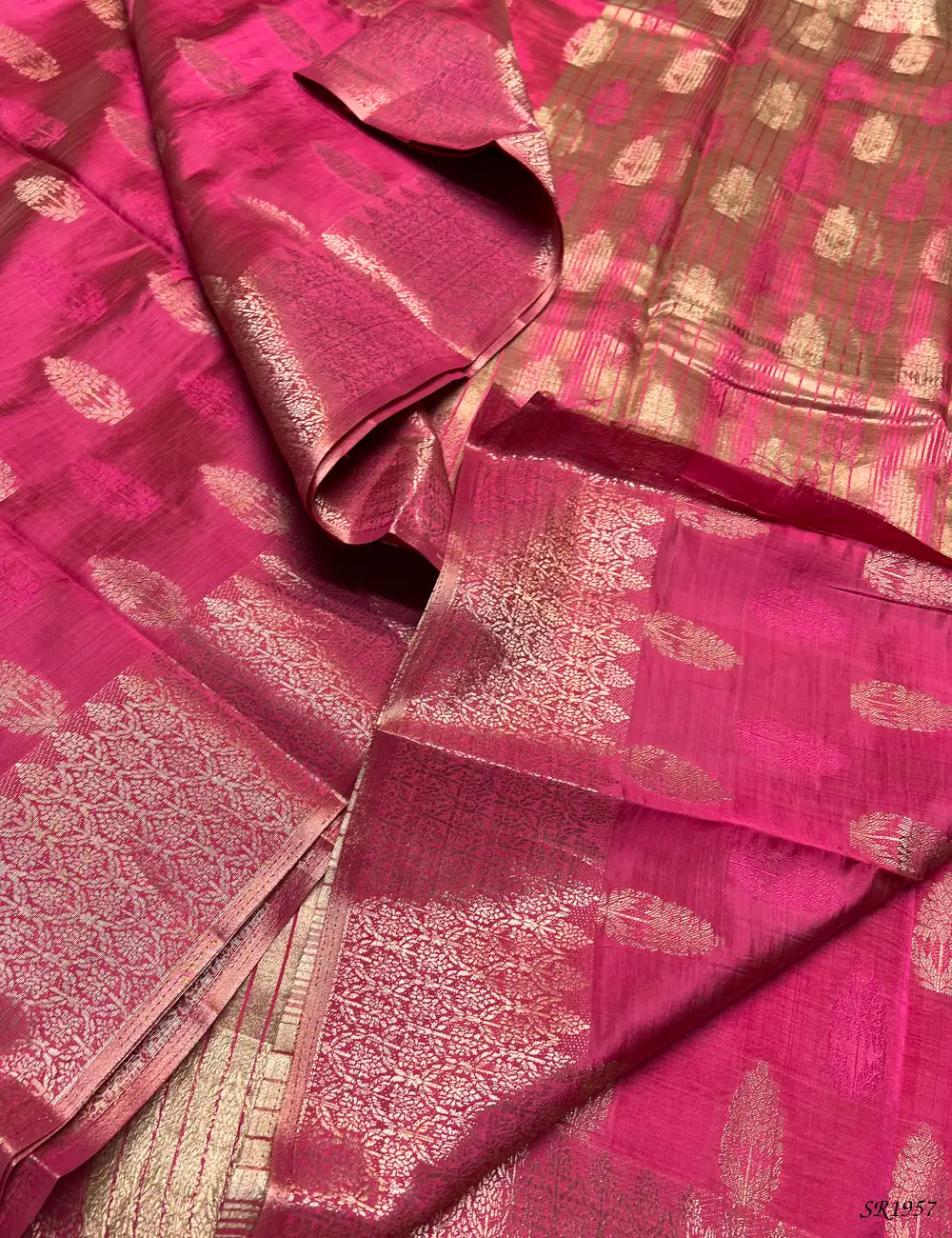 Pink - Semi Tussar Saree -