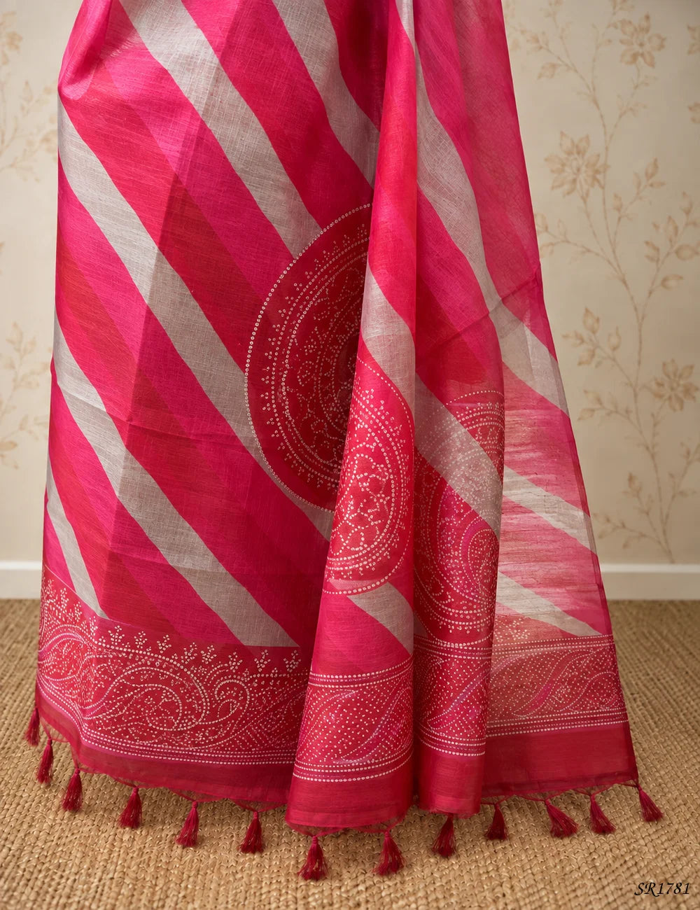 Pink - Tissue Saree -