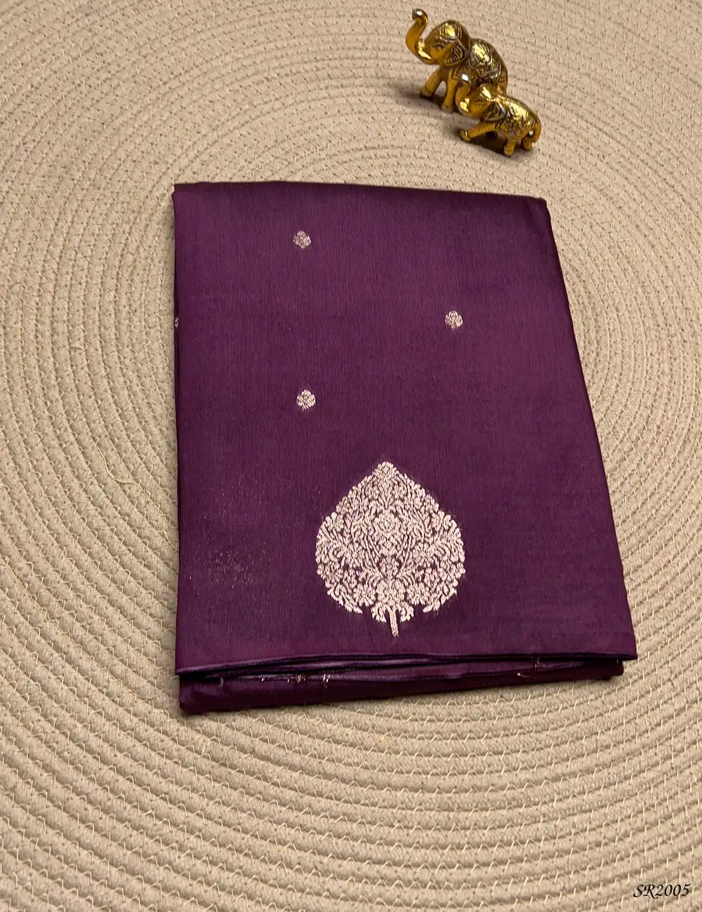 Plum - Viscose Georgette Saree Front View
