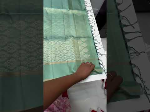 Dark Ink Blue & Mint Green - Soft Silk Saree