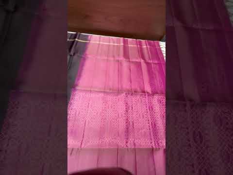 Coffee Brown & Baby Pink - Kolam Soft Silk Saree