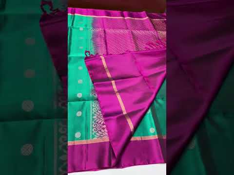 Green & Rani Pink - Soft Silk Saree