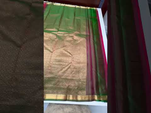Reddish Pink & Dual Tone green - Kanchi Border Soft Silk Saree