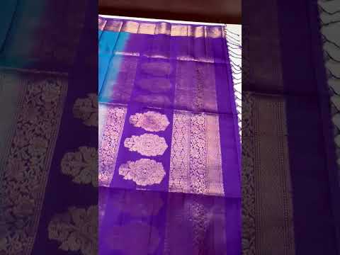 Blue & Purple - Kanchi Border Soft Silk Saree