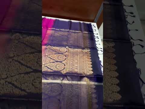 Dark Magenta & Navy - Soft Silk Saree
