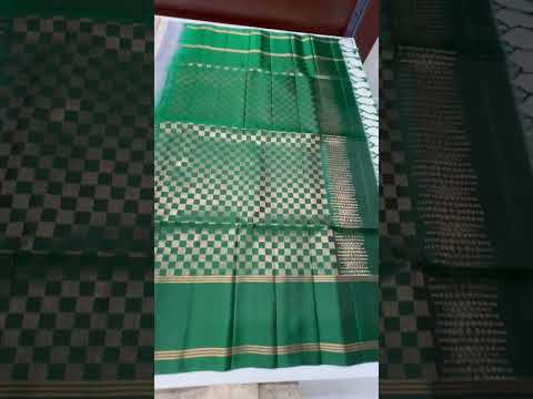 Half White & Green - Soft Silk Saree