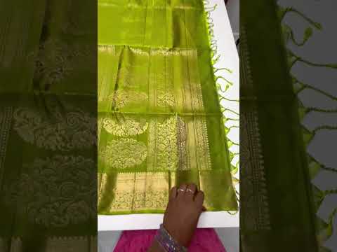 Purple & Parrot Green - Kanchi Border Soft Silk Saree