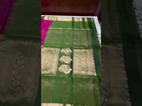 Jazzberry Jam & Moss Green - Kanchi Border Soft Silk Saree