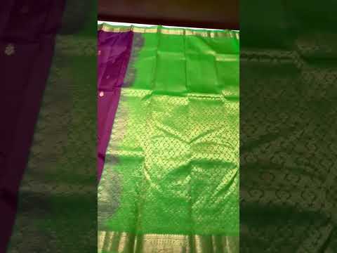 Grape & Green - Kanchi Border Soft Silk Saree