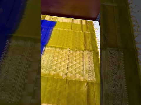 Blue & Yellow - Kanchi Border Soft Silk Saree