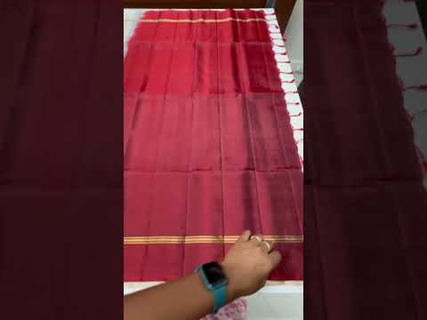 Ivory & Maroon - Soft Silk Saree