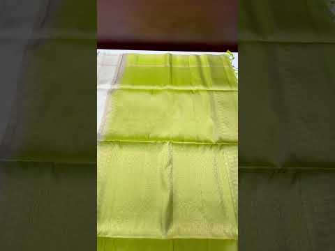 Half White & Parrot Green - Soft Silk Saree