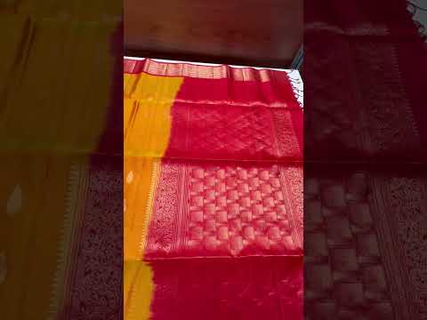 Mango Yellow & Red - Kanchi Border Soft Silk Saree