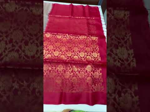 Maple Brown & Red - Checkerd Soft Silk Saree