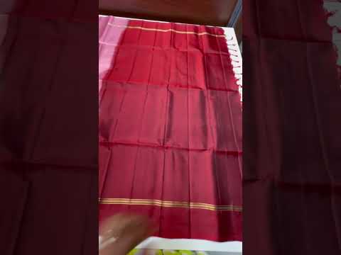 Pink & Maroon - Contrast Plain Soft Silk Saree