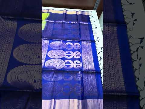 Dual Tone Green & Navy  Blue - Soft Silk Bridal Saree