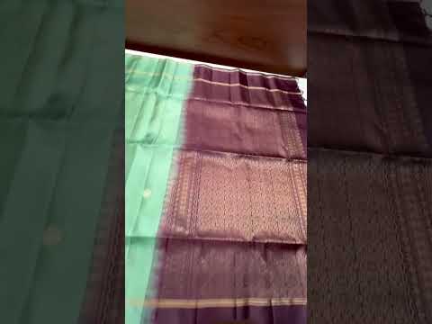 Light Pista Green & Coffee Brown - Soft Silk Saree