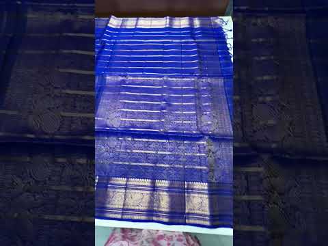 Royal Blue - Checkerd X Kanchi Border Soft Silk Saree