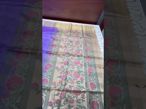Lavender & Beige - Checkered Soft Silk Saree