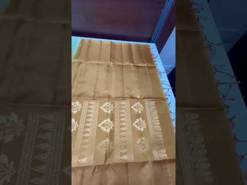 Pista Green & Musrard - Checkerd Soft Silk Saree