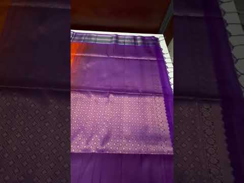 Orange & Purple - Checkerd X Kanchi Border Soft Silk Saree