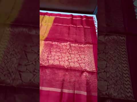 Mango Yellow & Maroon - Soft Silk Bridal Saree