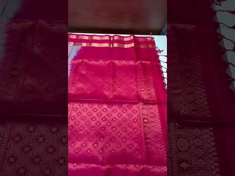 Light Red & Red - Retta Pet Border Soft Silk Saree