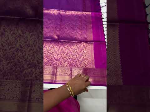Orangish Pink & Purple - Kanchi Border Soft Silk Saree
