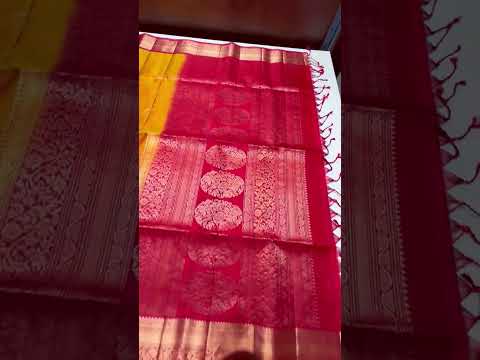 Mango Yellow & REd - Kanchi Border Soft Silk Saree