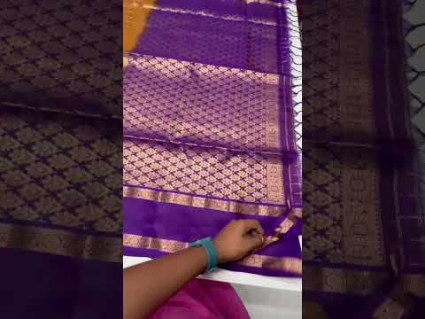 Wooden Brown & Purple - Checkerd Retta Pet Border Soft Silk Saree