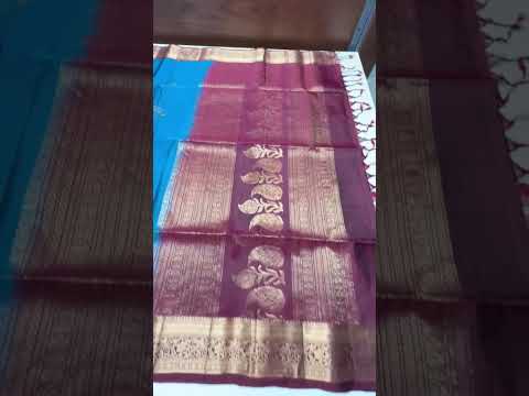Teal & Maroon - Kanchi Border Soft Silk Saree