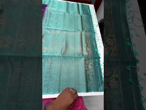 Jamun & Cadet Blue - Fancy Border Soft Silk Saree