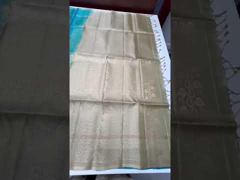 Rama Blue & Beige - Soft Silk Saree