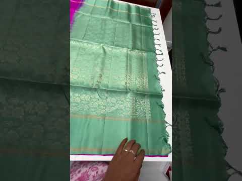 Pink & Mint Green - Soft Silk Saree