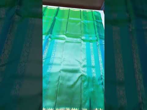 Aqua Green - Kanchi Border Soft Silk Saree