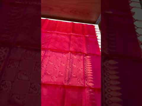 Orangish Pink - Soft Silk Saree