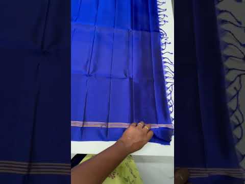 Royal Blue - Full Plain Soft Silk Saree