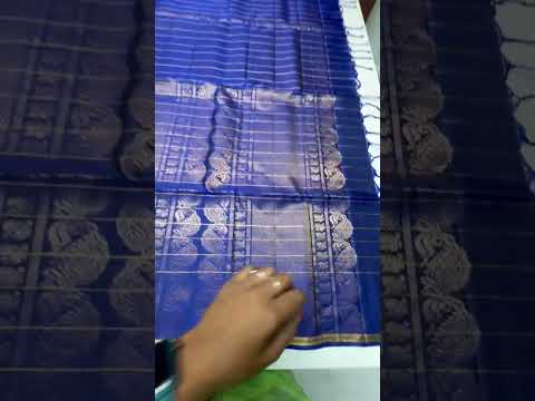 Ink Blue - Checkerd Soft Silk Saree