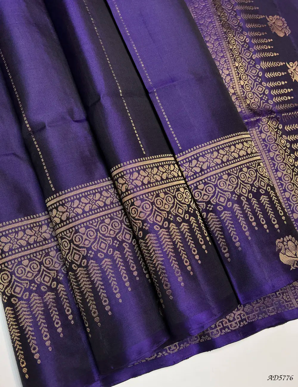 Purple - Fancy Border Soft Silk Saree Front View