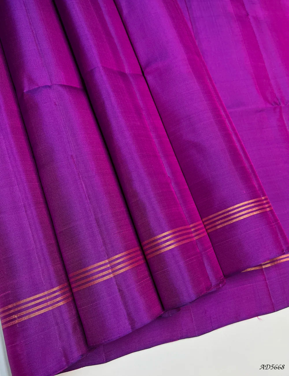 Purple - Full Plain Soft Silk Saree Front View