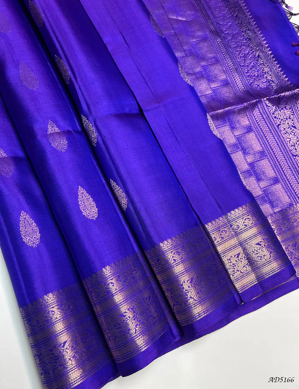 Purple - Kanchi Border Soft Silk Saree Front View